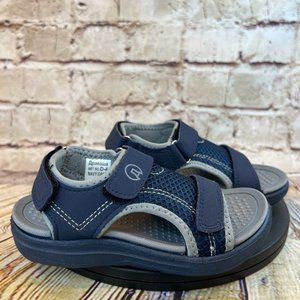 Apakowa Kids Navy Blue Hook and Loop Fisherman Outdoor Camping Sandals 11.5 T